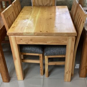 comedor 4 sillas pino oregon cafe claro